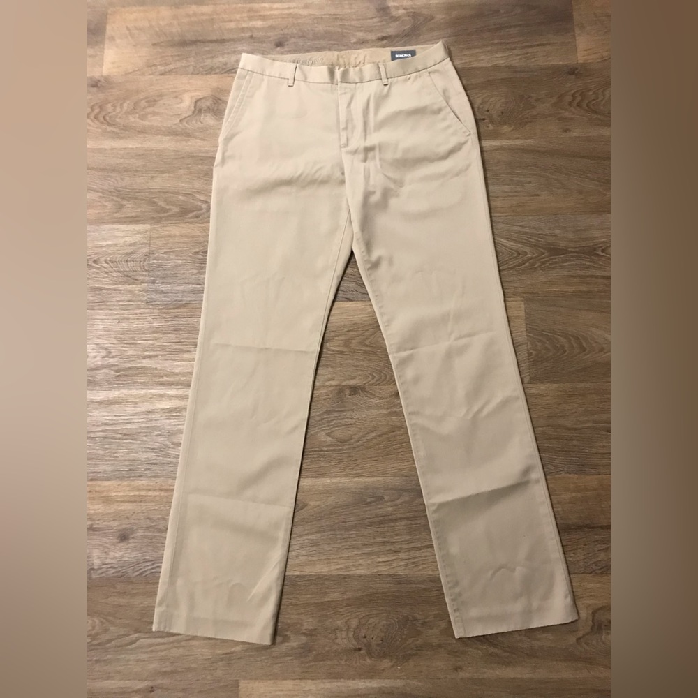 BONOBOS Mens WEDNESDAY Straight Fit Chino Dress Pants Khakis 33/34 Tan